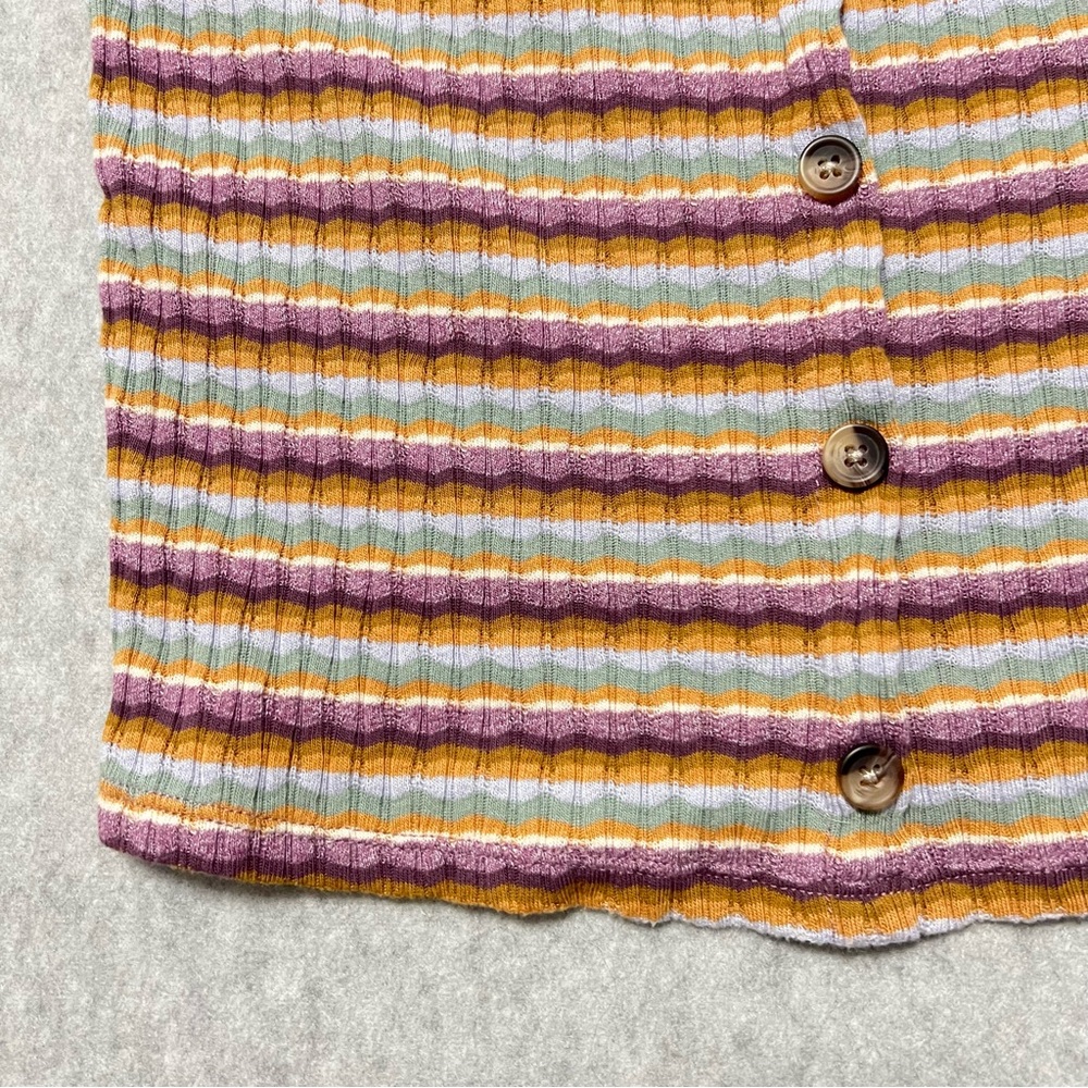 American Eagle Ribbed Tube Top Size Medium Multicolor Stripes Summer Festival - Picture 3 of 11